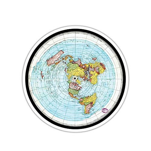 Earth is Flat Round Decal Sticker - 5 Inch Vinyl