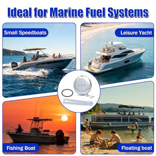 Boat Gas Cap for Perko 1-1/2" Angled Neck Vented Fuel Fill Replacement