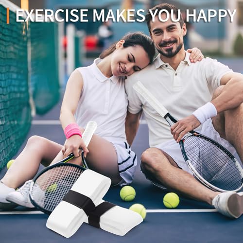 Tennis Racket Overgrip Tape - 6 Pack Precut Anti-Slip Absorbent - White