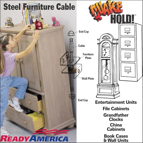 7-Inch Steel Furniture Cable - Secure Heavy Furniture to Wall - 1 Count