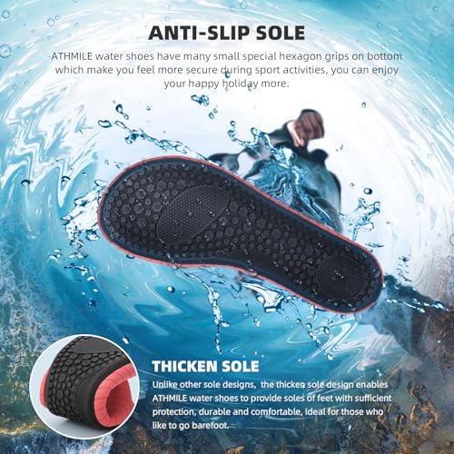 Quick-Dry Aqua Water Shoes for Men & Women - Size 7-8 Women/6-7 Men, Pink