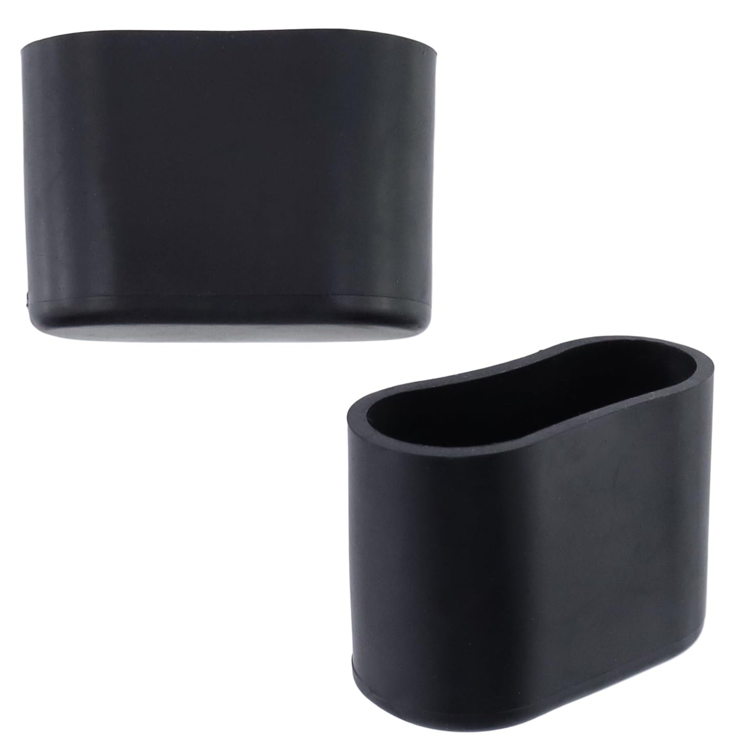 Geesatis 1.6" X 0.7" Oval Chair Leg Caps, PVC Table Chair Leg Cover, Hardwood Floor Protector, Double Thickness, Black, PVC, Rectangle,20 Pack