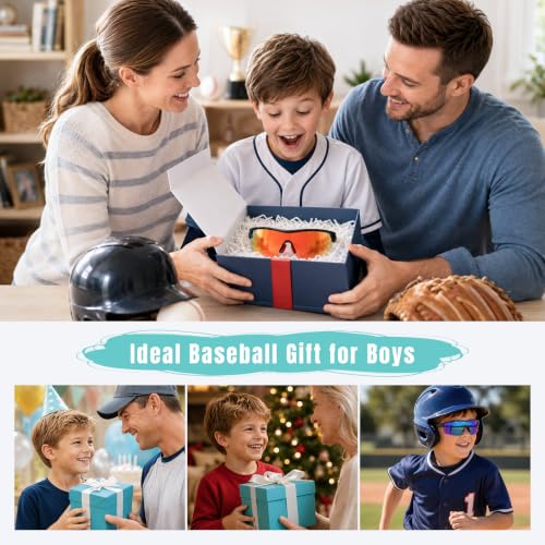 Kids Polarized Sports Sunglasses Blue Dots - Vcarsian Youth Baseball & Softball Eyewear