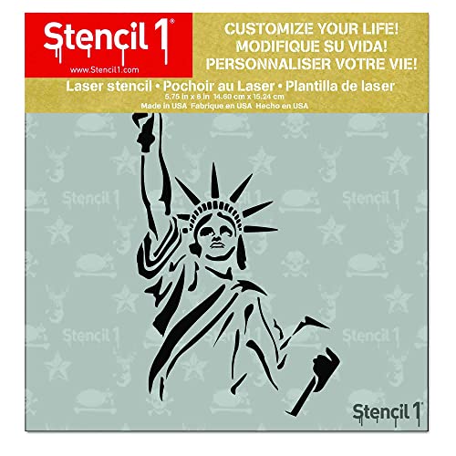 Statue of Liberty Stencil 5.75" x 6" - Durable Quality Reusable Stencils for Drawing Painting - American Stencil Fourth of July Decorating Items and Decor on Walls Fabric & Furniture Art Craft