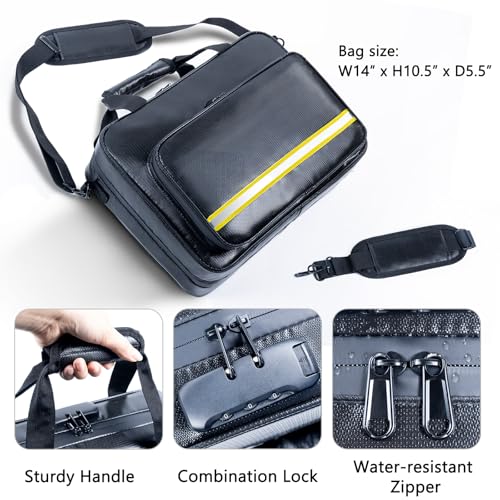 5200 Fireproof Document Organizer - Large Fireproof Bag with 20 Pockets - Locking Document Safe for Home and Office