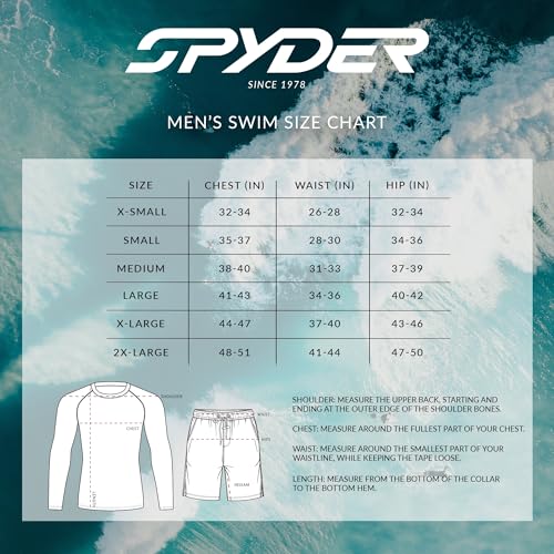 Spyder Men’s Long Sleeve Rashguard Large Laurel-a – Quick-Dry Swim Shirt UPF 30+