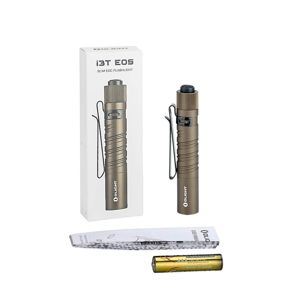 OLIGHT I3T EOS Small EDC Flashlight Handheld LED Light (Desert Tan)