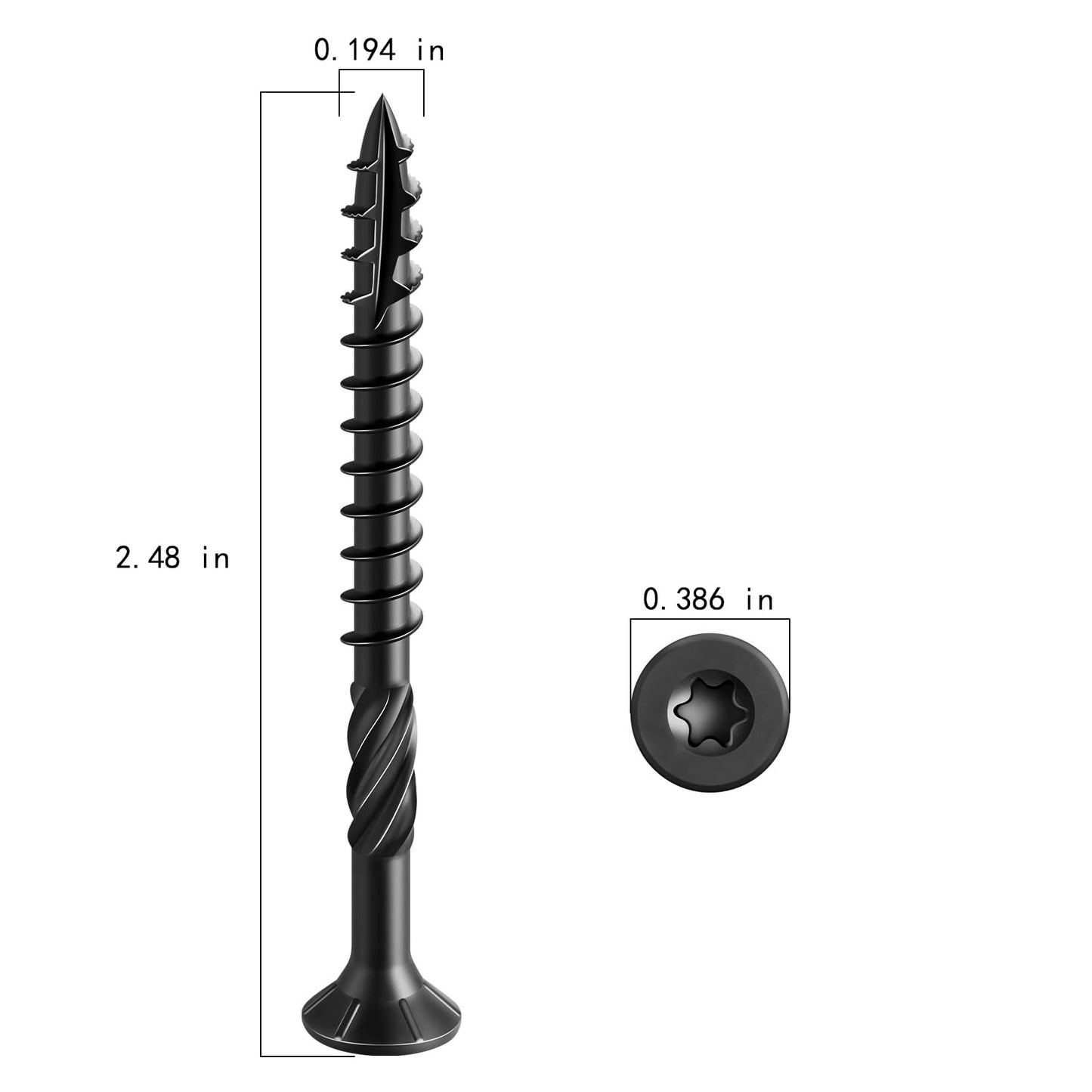 Wensilon #10 * 2-1/2" Black Deck Screws, (1214pcs) 15 lbs.Exterior Wood Screws, Rust Resistant epoxy Coated, Bronze, T25 Star Bit