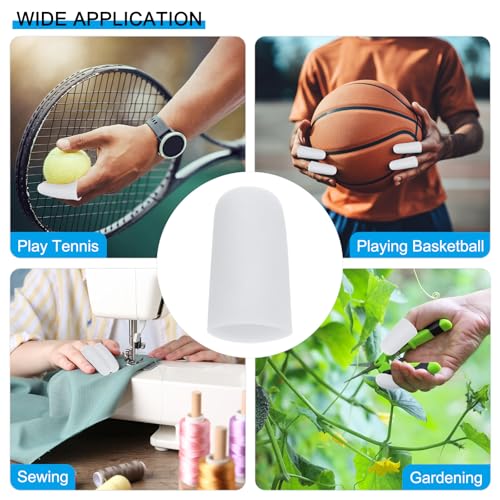 Silicone Gel Finger Cots - 1.6" White Fingertip Protectors (10 Pcs)