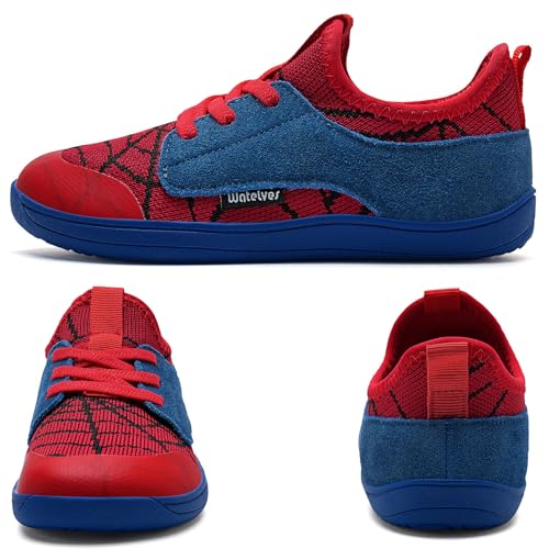 WateLves Toddler & Kids Wide Barefoot Sneakers 8.5 Wide Red Blue Variation