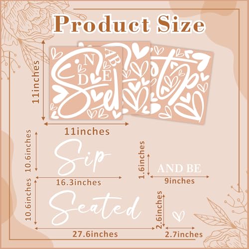 Wedding Seating Chart Decal Stickers Wedding Sign Decor Sip and Be Seated Vinyl Mirrors Sticker for Weddings Reception Display Welcome to Our Weddings Decals for Seating Chart Marriage Decor(White)