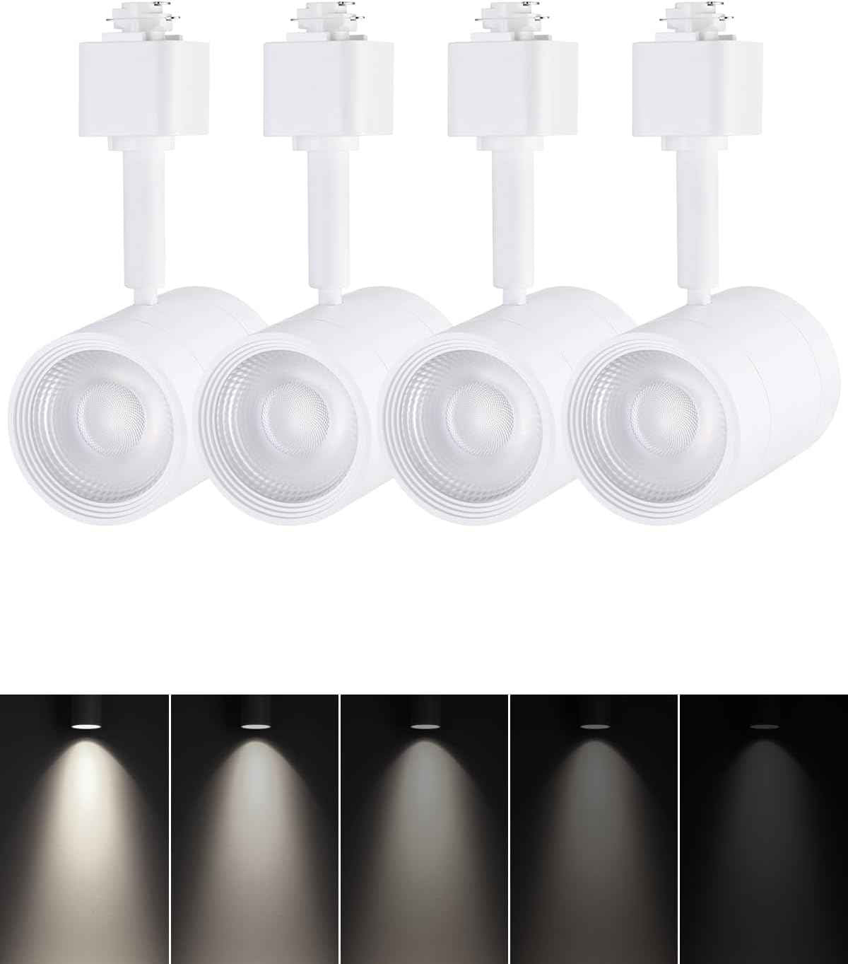 8.5W Dimmable LED H Track Lighting Heads - 4000K Cool White, CRI90, Pack of 4