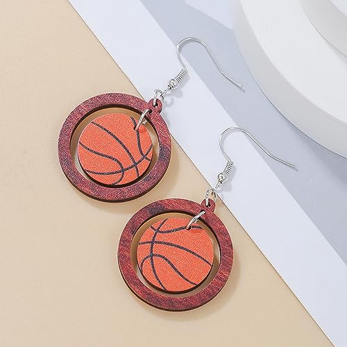 Basketball Dangle Earrings - Cute Sport Ball Jewelry for Women and Fans