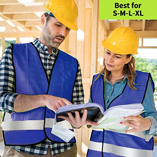 Safety Vest, Reflective High Visibility Construction Vest for Men, Work, Cycling, Runner, Surveyor, Volunteer, Road