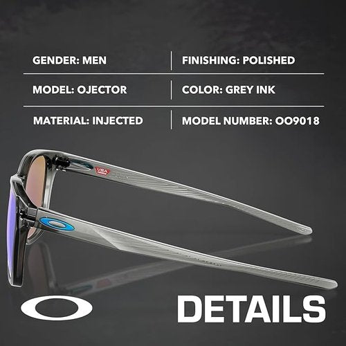Oakley Ojector 0OO9018 Sunglasses Grey Ink Frame w/Prizm Sapphire Polarized Lenses With Official Eyewear Kit