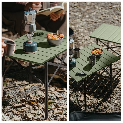 Naturehike Green Portable Camping Table 20.5x14.8 Inch Ultralight Folding Aluminum