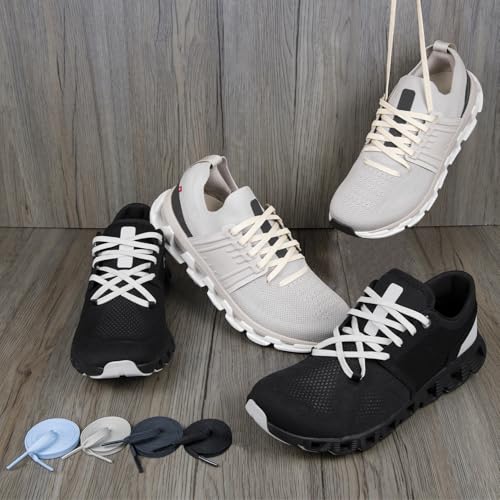 Durable Polyester Shoelaces for Athletic Sneakers - Black, 44 Inch