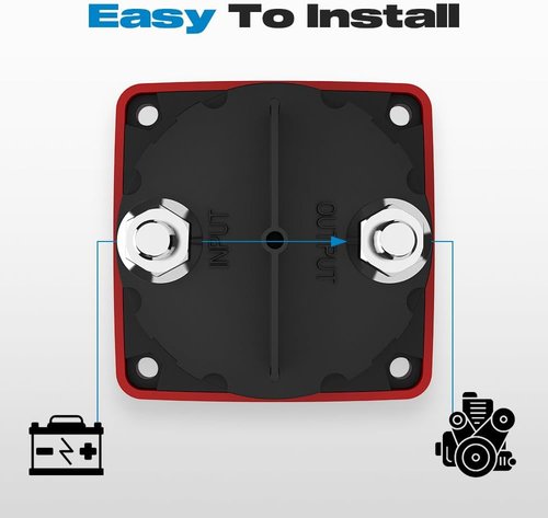 Malictele 300A Battery Disconnect Switch - Heavy Duty Waterproof Ignition Protected Cutoff for Marine, Boat, Car, RV, Truck