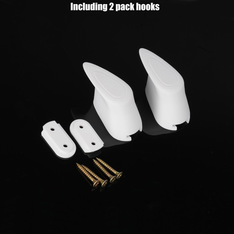 Zynoro Hidden Mounting Holder for Single Tennis Racket – 2 Pack White Wall Mount Hook with Simple and Stylish Appearance, Wall Mounted Racket Rack for Garage, Sports Equipment Organizer