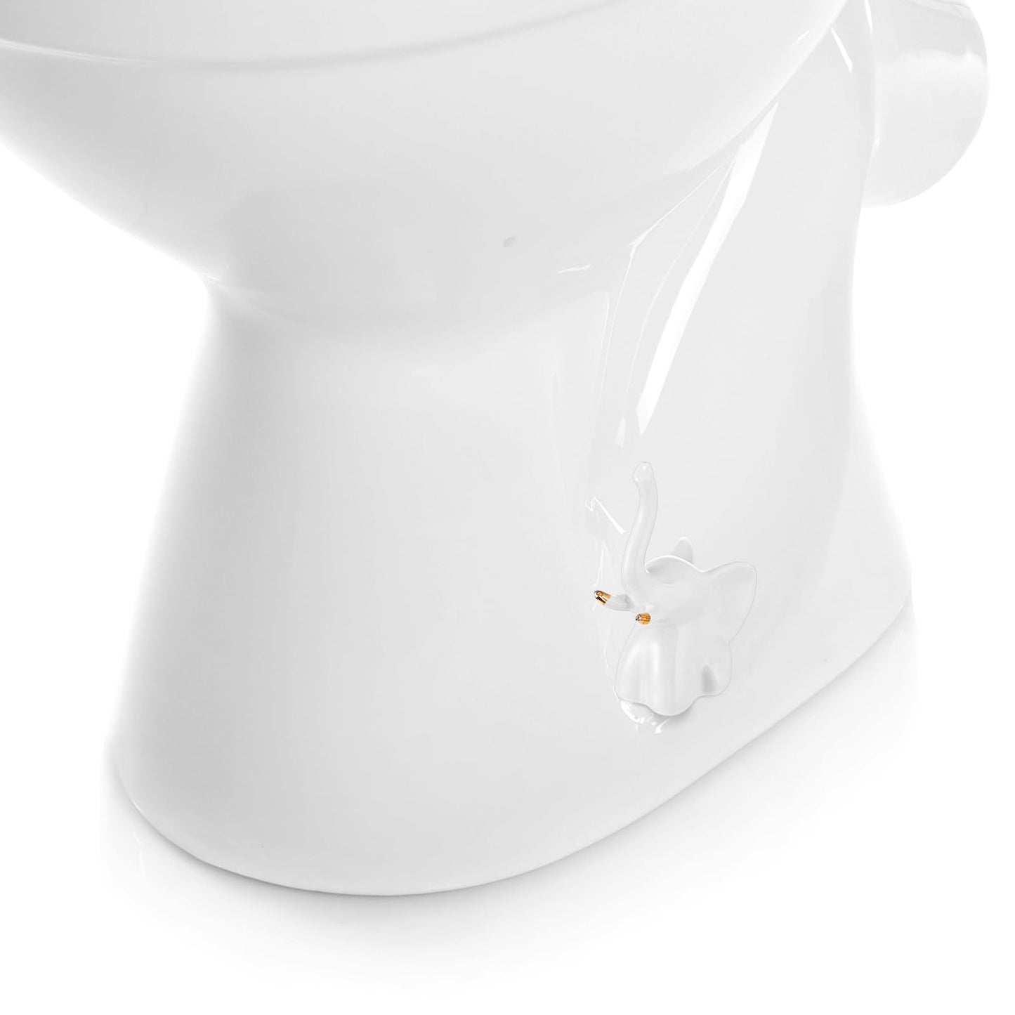 FillTouch 2 Pcs Toilet Bolt Caps, Ceramic Toilet Bolt Covers Decorative Cute Animals Home Bathroom Decor for Easy installation Avoid Rusting(White,Elephant)