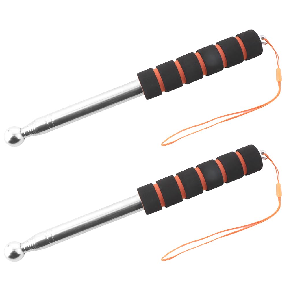 TWZKXC 2 Pcs 51" Hollowing Drum Hammer Sound Detection Folding Stick, Upgraded Reinforced Thickened Telescopic Rod for House Decoration Inspection, Solid Ball Reinforcement Design Comes with Lanyard