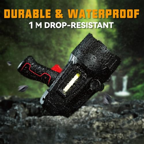 Durapower Rechargeable Spotlight, 1500 Lumens LED Spotlight Flashlight, Waterproof Handheld Spot Light for Indoor Outdoor Farm Camping Emergency