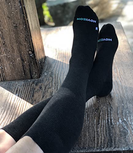 Big & Tall Compression Socks Knee High Cotton Blend Men Women HoYISox
