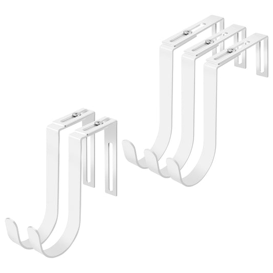 Yinsiskyer Adjustable Over The Door Hooks, Premium Metal Hooks for Hanging, Heavy Duty Door Coat Hangers and Towel Door Hangers, Cubicle Hook fits 1 3/8" to 3 1/2" Longer Panels for Wreath,White,5 Pcs