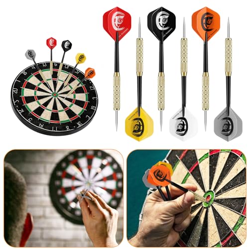18G Steel Tip Darts Set - 18 Pack Metal Tips for Dartboard