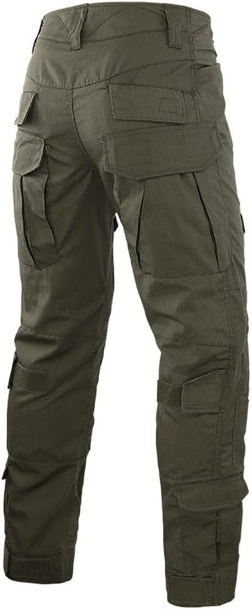 HARGLESMAN Men's Tactical Military Suit - Long Sleeve Combat Shirt & Pants with Knee Pads | Fitting Army Uniform