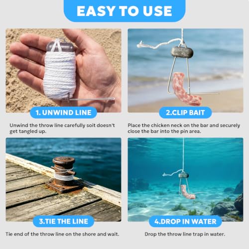 A1FISHER Crab Throw Line Kit 30FT with Lead Weights - Ctl007-KT