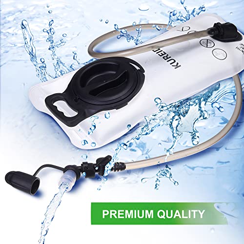 KUREIDA 2L Hydration Bladder with Insulated Tube - BPA Free Water Reservoir for Hiking (White 2L)