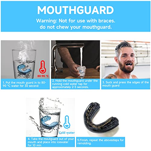 2 Pack Football MouthGuard with Straps and Case,Kid Mouth Guard Youth