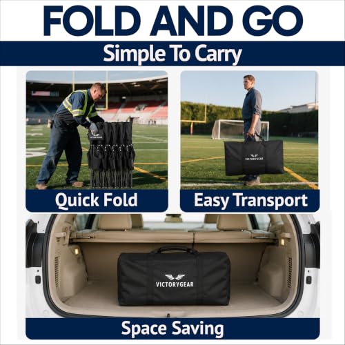 6-Seat Folding Soccer Bench - Portable Team Seating with Pockets