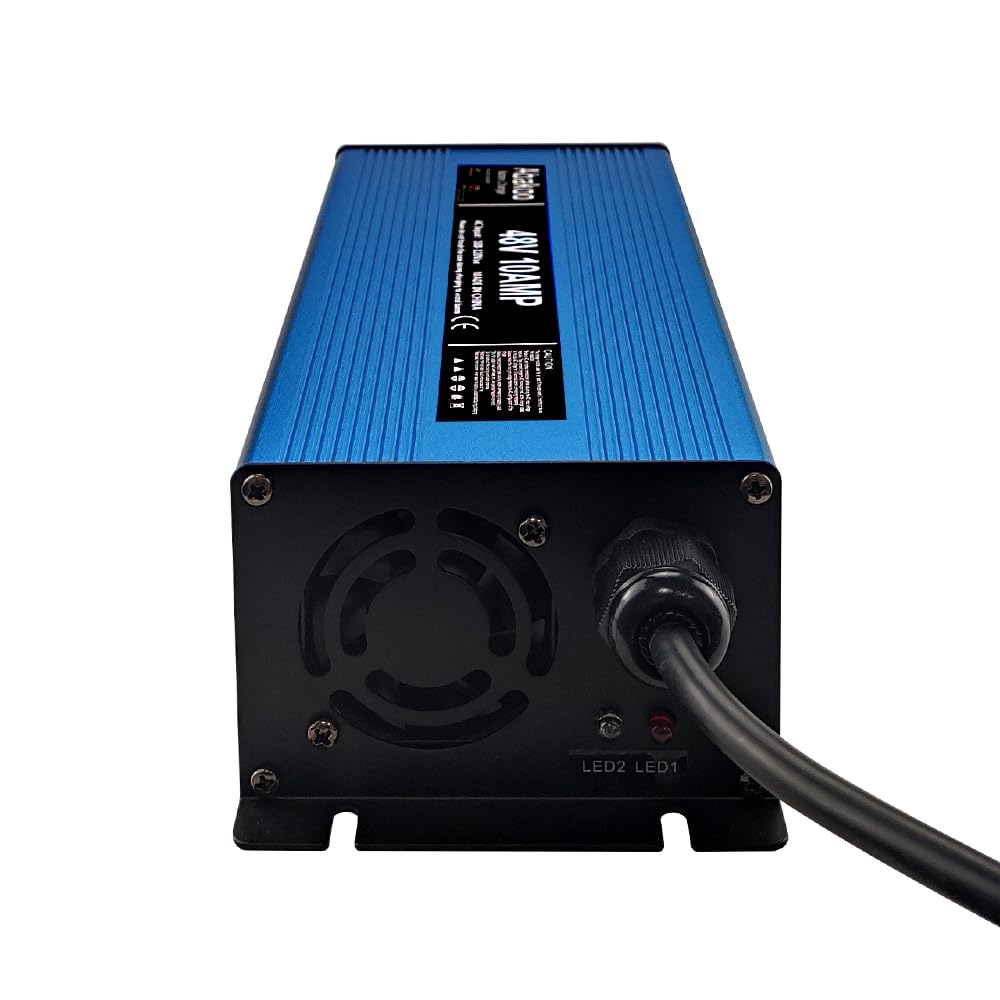 48 Volt 10 Amp for Club Car Golf Cart Battery Charger with 3 Pin Round Plug Blue