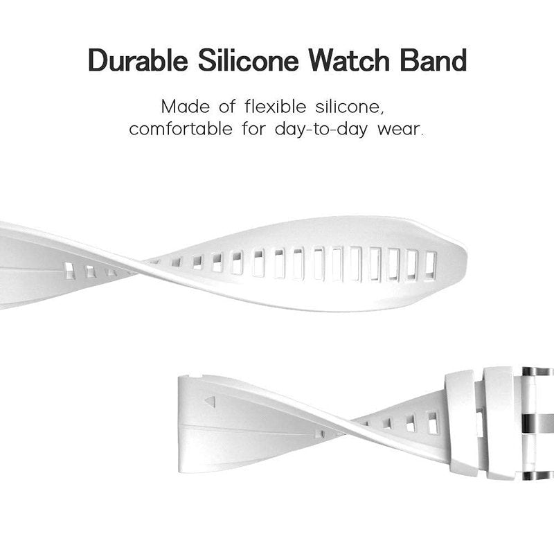 NotoCity Compatible Fenix 5X Plus Bands - Fenix 7X Sport Silicone Replacement for Fenix 8 51mm/Fenix 6X/Fenix 3 HR/Descent MK1/D2 Delta PX/D2 Charlie (White)