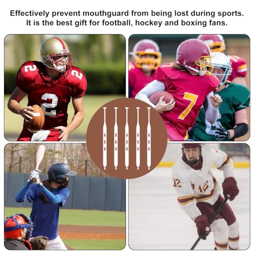 10pcs Rugby Mouth Guard Tether Straps - White Replacement