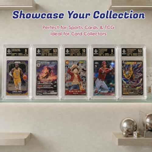 Acrylic Graded Card Display Case for BGS Slabs - 1-Inch Thick, Magnetic Lid