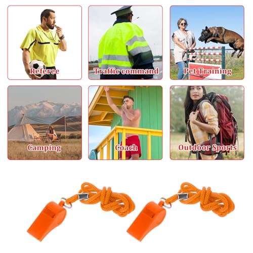Emergency Whistle with Lanyard - 2 Pack, Loud & Clear