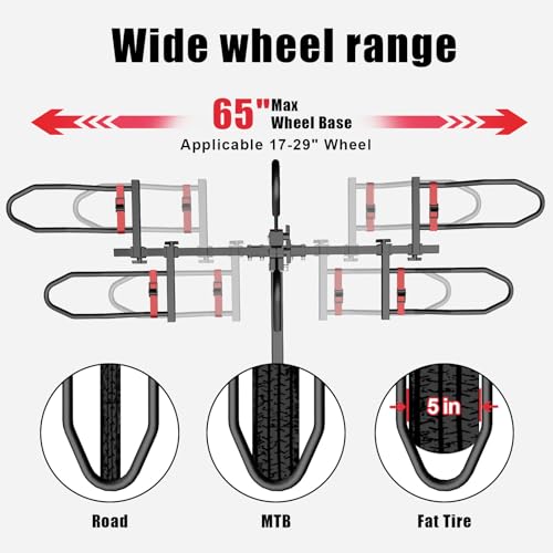 Heavy-Duty Bike Rack for Car - 2-Bike Hitch Mount, 200 LB Capacity