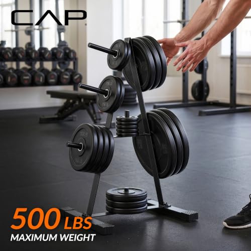 CAP Barbell Compact 1-Inch Weight Plate Rack - Space-Saving Steel Storage