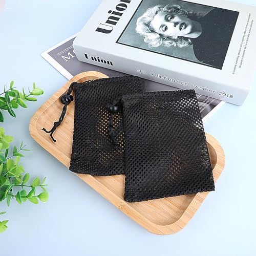6 Pack Small Mesh Drawstring Bags - 6 x 4 Inch Nylon Storage
