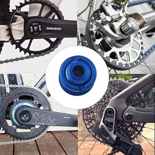 Blue Chainring Bolts - 5pcs 7075 Aluminum with Tool