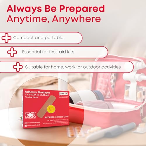 Fabric Adhesive Bandages - 1" x 3" Latex-Free - 100 Count