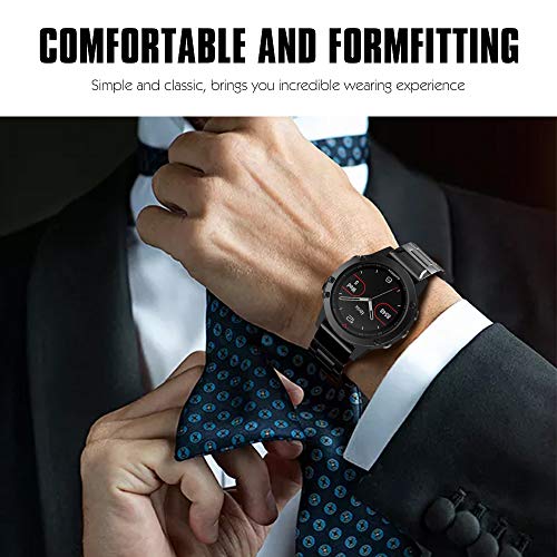 Stainless Steel Watch Band for Garmin Epix gen 2 Fenix 9 Pro 47mm - Black