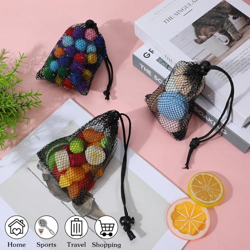10-Pack Small Mesh Drawstring Bags - 4" x 5.7" Nylon Storage Pouches