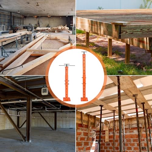 2 Pcs House Floor Jacks Post for Leveling,Adjustable Support Jack 19-36" Height Range,Floor Jack Stand 2 ton - 4400 lbs Height Capacity (Each),Screw Jack,Lift Supports,Level Supports Orange Orange