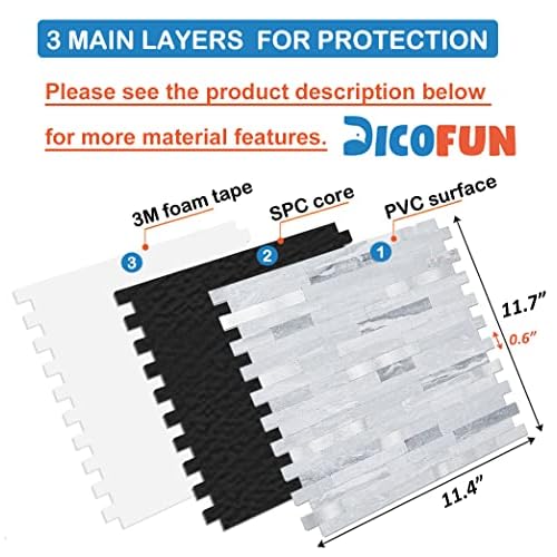 DICOFUN Peel and Stick Backsplash Tile, PVC Mixed Metal Stick on Backsplash Tiles for Kitchen and Bathroom (1, Light Grey & Metal Silver)