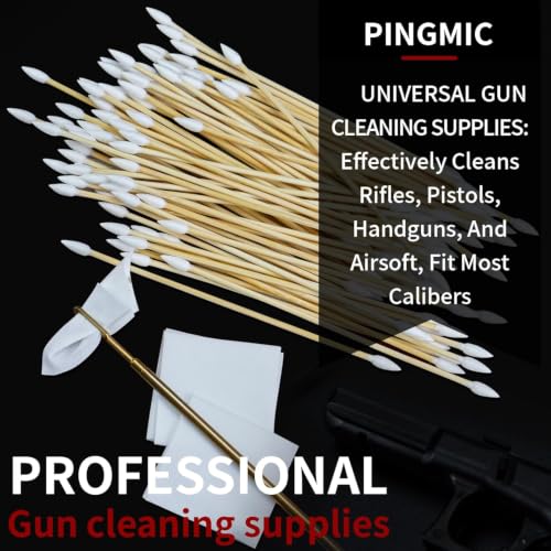 Gun Cleaning Supplies Kit - 300 Patches & 50 Swabs