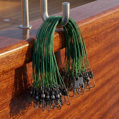 Fishing Leaders Set - 60PCS Nylon-Coated Wire with Swivel Snap, 3 Sizes